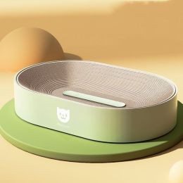 Corrugated Paper Grab Basin Cat Supplies (Option: Avocado Green-55x35cm)