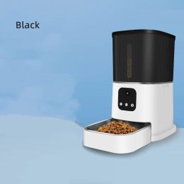 Pet Remote Control Intelligent Feeding Machine Real-time Voice Video (Option: PT05 Black-US)