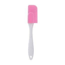 White Handle Silicone Cake Split Small Scraper (Color: pink)