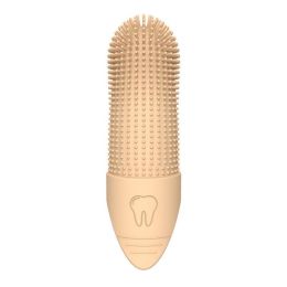 Silicone Cat And Dog Toothbrush (Option: Beige-Finger set toothbrush)