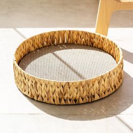 Cat Scratch Board Winter Rattan Warm Cat Nest (Option: Rattan Yellow)