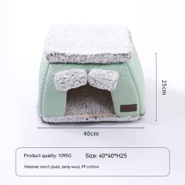 Self-heating Thermal Pet Bed Closed (Option: Door Curtain Heater Nest)