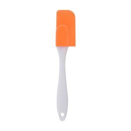 White Handle Silicone Cake Split Small Scraper (Color: Orange)