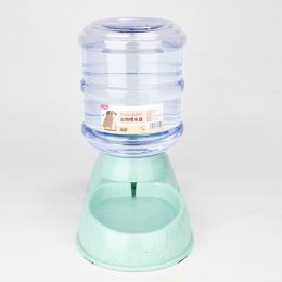 Automatic Pet Feeder Cat Drinker Water Feeding Dog Bowl Cat Bowl Food Storage Bucket Combination (Option: Green-Drinking trough)