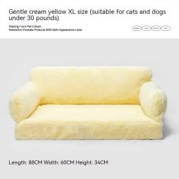 Four Seasons Universal Winter Soft Cat Nest Warm Kennel Removable And Washable Pet Sofa (Option: Yellow-XL)
