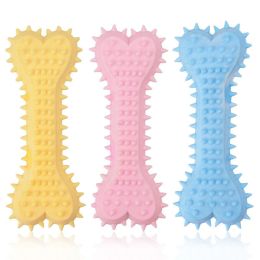 2pcs New dog grinding teeth biting toys Creamy scented with prickly flat bones Large and small dog teeth grinding toys; dog's gifts (colour: 2pcs, size: Yellow)