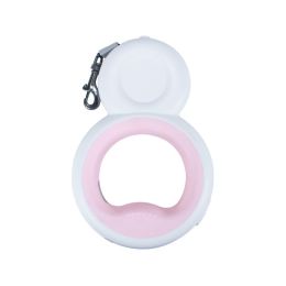 Pet Leash Retractable Tractor with LED and Garbage Bag Harnesses (Color: pink)