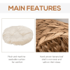 Simple Yet Practical Natural Braided Banana Leaf Elevated Cat Bed Basket With Cushion