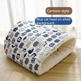Winter Round Large Barrel Cotton Velvet Cat Nest (Option: Large Size-White Cat Head)