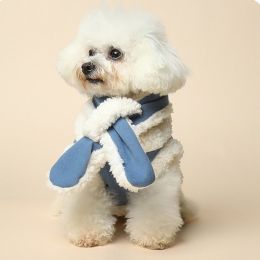 Winter Warm Vest Cat Scarf Pet Clothes (Option: Blue Vest Scarf-L)