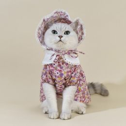Girly Style Floral Lace Princess Dress Cat Costume (Option: Floral Suit-M)