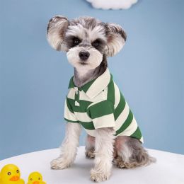Dog Striped Two Legs Pet Clothes (Option: Green-L)