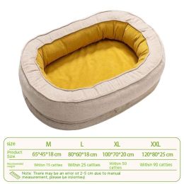 Removable And Washable Medium Large Dog Four Seasons Universal Kennel (Option: Orange-XL)