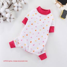 New Cotton Four-legged Pet Clothing (Option: Coral Love-M)