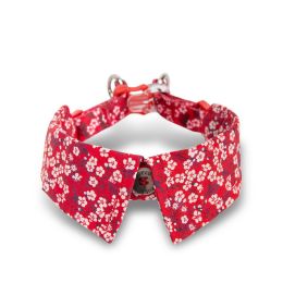 Fashion Personality Dog Collar Bow Tie (Option: Floral Red-L)