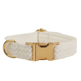 White Lace Pet Vest Dog Collar Dog Wedding Dog Leash (Option: Dog Collar-L)